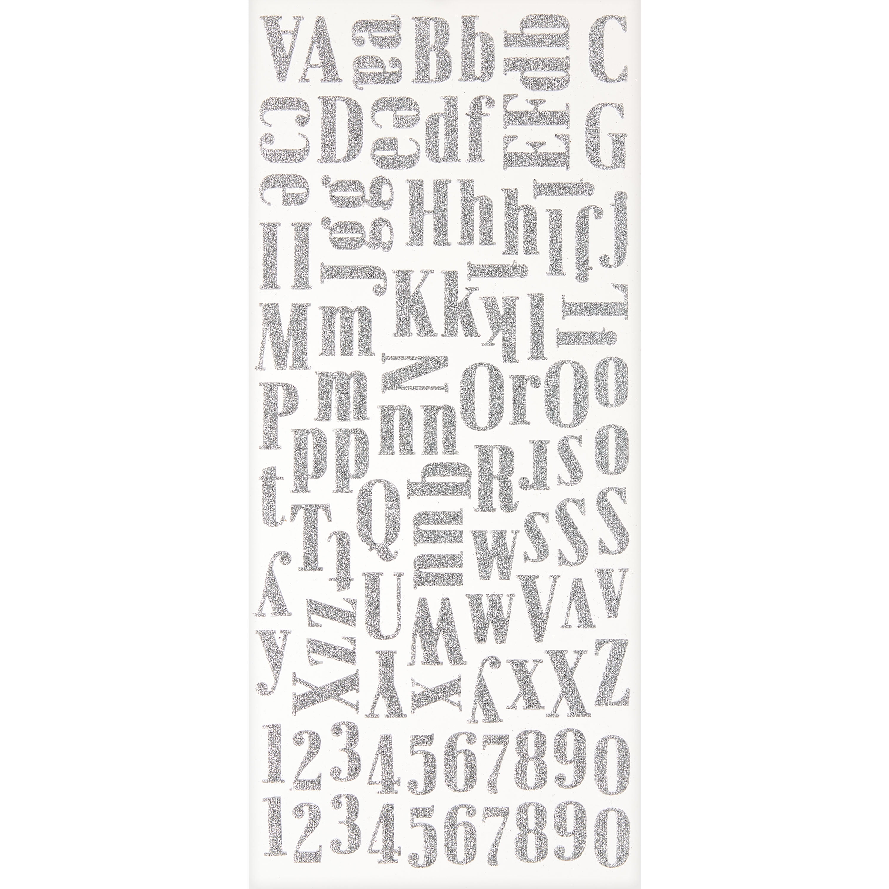 Hello Hobby Silver Glitter Foam Alphabet Stickers, 104 Count