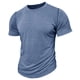 thumbnail image 3 of pstuiky Camisa de manga corta para hombre, Camisas casuales de moda para hombre, cuello redondo liso, tipo pulóver, cortas camisas casuales para hombre l, 3 of 7