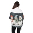 thumbnail image 4 of FORMRS Womens Scarf Winter Soft Long Big Warm Shawls Wrap Tassel Scarves, Green Snowmen, 4 of 9