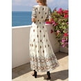 thumbnail image 6 of PRETTYGARDEN Womens Summer Boho Maxi Dress Trendy Short Sleeve V Neck Flowy Beach Floral Dresses with Pockets, 6 of 8