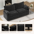 thumbnail image 5 of Comfy Cloud Couch with Deep Seat Corduroy Cloud Sofa, 2 Seater Couches for Living Room, Living Room, Black, 5 of 8