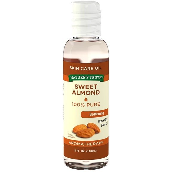Sweet Almond Oil | 4 fl oz | For Skin and Hair | Carrier Oil | by Nature's Truth