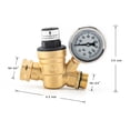 thumbnail image 3 of Amdohai Régulateur de Pression d'Eau en Laiton Sans Plomb Régulateur de Pression d'Eau Réglable avec Manomètre 0-160PSI et Filtre d'Entrée pour Remorque de Voyage RV, 3 of 8