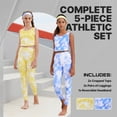 thumbnail image 4 of Essenclo Girls Athletic Set, Crop Top and Leggings, Size 3-16, 5 Pc Set - Pink, 4 of 7
