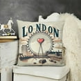 thumbnail image 2 of Throw Pillow Covers London Big Ben Paris Eiffel Tower Pisa Leaning Tower Pillow Case Retro Euro Style Famouse Building Outdoor Decor Cushion Cover  Pack (Euro-cities Set), 2 of 5