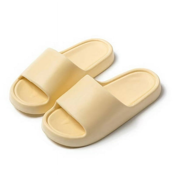Namzi Pillow Slippers for Women and Men Non Slip Quick Drying Shower Slides Bathroom Sandals ，Ultra Cushion ，Thick Sole（Size：38-39，Yellow）