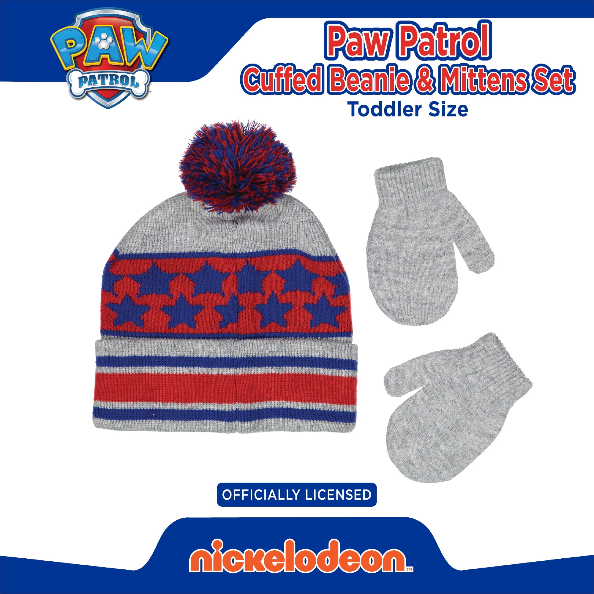 Boy/'s Toddler Puppy Dog Face Beanie Cap Hat Mittens Combo NEW Knit Winter Set