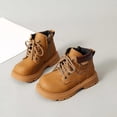 thumbnail image 6 of BRGZLK Kids Lace Up Ankle Boots 2026 Autumn Winter Round Toe No-Slip Comfort Casual Warm Snow Booties with Side Zipper Toddler Boys Girls Shoes for Outdoor Khaki 21-24 Months, 6 of 9