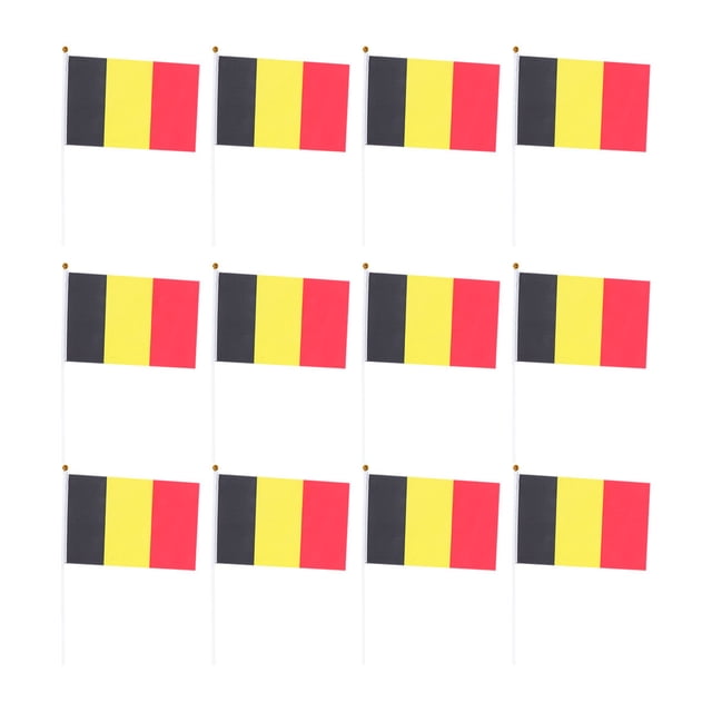 EeaseMX 50 banderas pequeñas de Bélgica para sujetar con palo, banderas internacionales de países del mundo, decoración para fiestas.