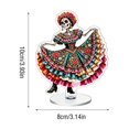thumbnail image 2 of Mexican Day of the Dead Decor, Dia de los Muertos Sugar Skull Ornament, 360 Degree Rotating Acrylic Skeleton Dancer, Colorful Altar Centerpiece for Home Office Party Gift Table Desk Accessory, 2 of 5