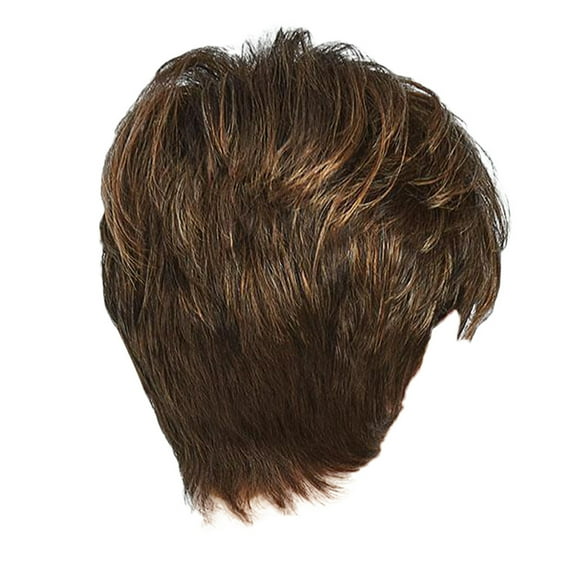 YATLTE Short Wigs for Women With Bangs, Human Hair Blend with Synthetic Fiber Mixed Color Cut Wig Natural Daily Use Hair, Natural Looking Heat Resistant