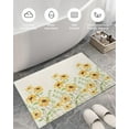 thumbnail image 5 of Fluffy Shag Bath Mat Watercolor Yellow Daisy Flower Area Rugs Warm Soft Plush Shaggy Floor Door Mats for Bathroom/Bedroom/Living Room/Entry Way Decor Farm Blossoms Floral Retro Burlap, 5 of 6
