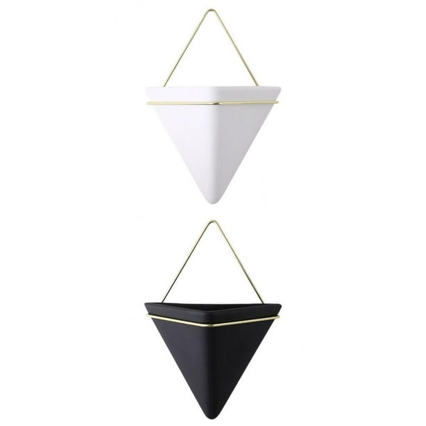 de Pared Triangur Geométrica de Montaje en Pared 2pc negro s Macarena Plantador colgante