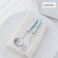 thumbnail image 1 of Vajilla creativa Ins de 2 piezas, cuchara de cordero, tenedor, cuchara de arroz, husillo, tenedor de pastel, acero inoxidable, accesorios de cocina Fivean unisex, 1 of 2