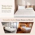 thumbnail image 3 of Unique Bargains Fitted Polyester Satin Strip Bed Sheets Wear Resistant 39.0"x74.8" White, 3 of 5