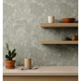 thumbnail image 4 of S4Sassy Self-Stick Decorative Wallpaper, Jungle Sketch Wall Paper, Textured Vinyl Waterproof Contact Paper, Green, 25"X 60" Removable Renter Friendly Walls Covering For Bedroom, Dining Room, 4 of 9