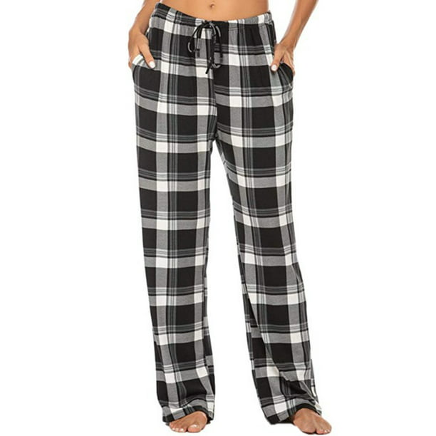 Women Lounge Pants Comfy Pajama Bottom with Pockets Stretch Classic ...