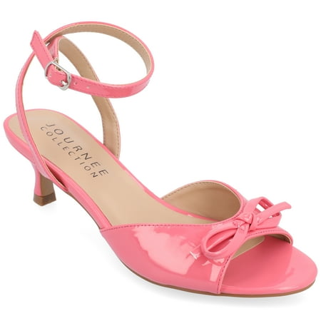 

Journee Collection Womens Jennifer Kitten Heel Ankle Strap Open Toe Pumps