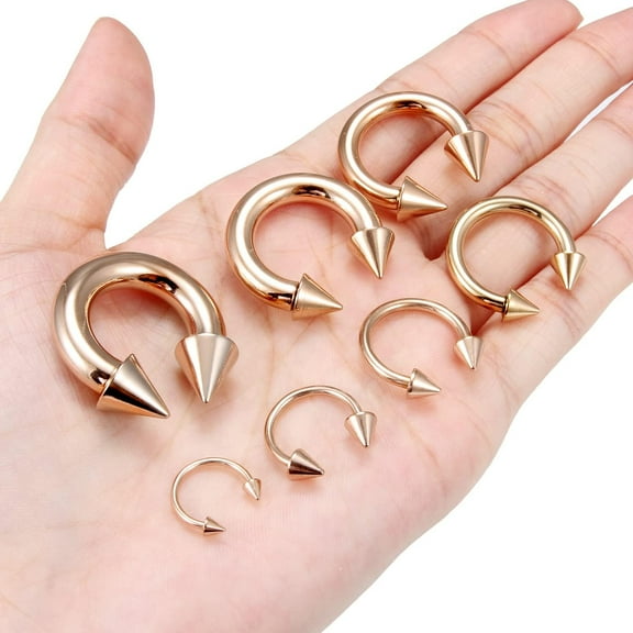GHRTGR-0G 2G 4G 6G 8G 12G 14G 16G Septum Stretching Kit Surgical Steel Horseshoe Gauges Piercing Kit for Women Men