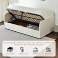 thumbnail image 3 of Zanmintaobo Velvet Upholstered Daybed with Lift up Storage,Vertical Channel Tufted Headboard,No Box Spring Needed,Easy Assembly,Cream, 3 of 9