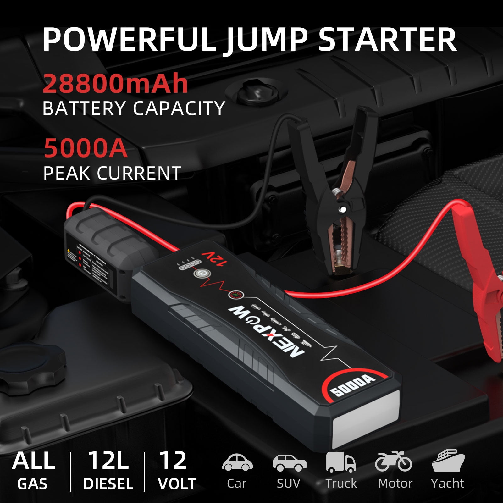 NEXPOW Car Jump Starter,4000A Peak Q11 Battery Jump Starter Pack Portable