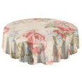 thumbnail image 5 of Round Tablecloth Polyester Cover 60 Inch flower Waterproof Stain Wrinkle Free for Kitchen Dining, 5 of 5