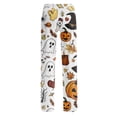 thumbnail image 5 of Halloween Pajama Pants for Women Spider Web Skeleton Wide Leg Spooky Sleep Pants Bat Candy Elastic High Waist Funny Pajama Pants, L, 5 of 5