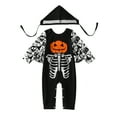 thumbnail image 1 of URMAGIC Newborn Baby Halloween Outfit Boy Girl Pumpkin Sweatshirt Romper One-piece with Hat 2Pcs Long Sleeve Jumpsuit Fall Clothes, 1 of 9