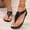 Black, variant on Women's Plus Size Solid Color Clip Toe Flat Sandals, Minimalist Casual Design, Lightweight Comfortable Outdoor Beach Shoes Rose Gold 38