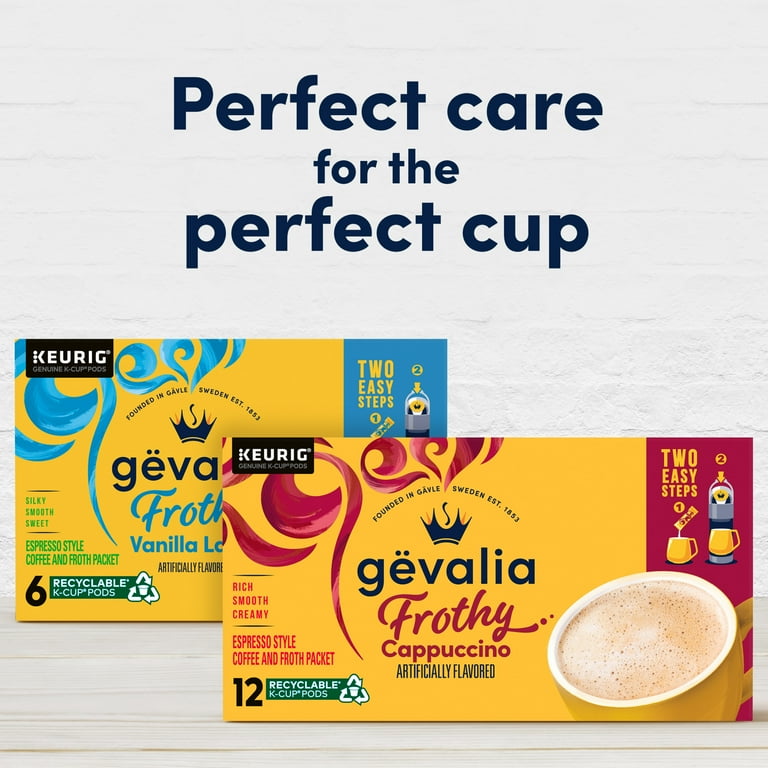 Gevalia Cappuccino K-Cup Coffee Pods & Froth Packets, 12 ct Box