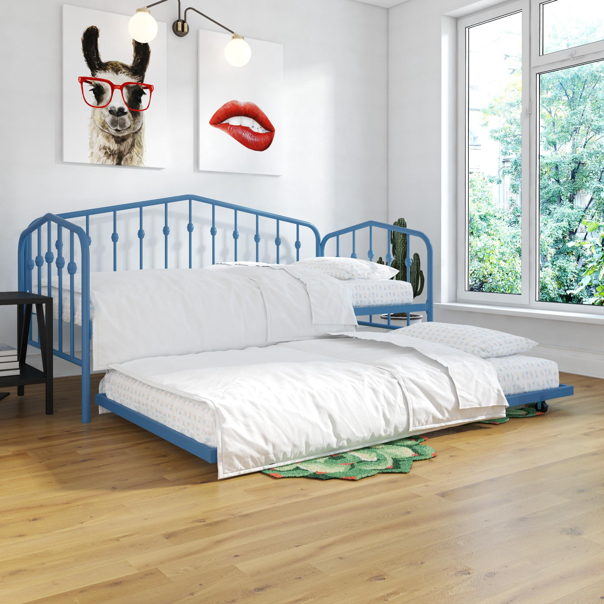 Novogratz Bushwick Metal Daybed & Trundle, Twin, Sea Blue