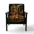 thumbnail image 4 of Designart "Abstract Geometric Graffiti Artwork IV" White Animals Upholstered Accent Chair - Modern Arm Chair For Living Room, 4 of 5