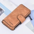 thumbnail image 4 of Hmgxay Women's Frosted Wallet, Women's Leather Long Wallet, Women's Card Photo Zip Purse, Women's Blocking Coin Purse(Beige), 4 of 5