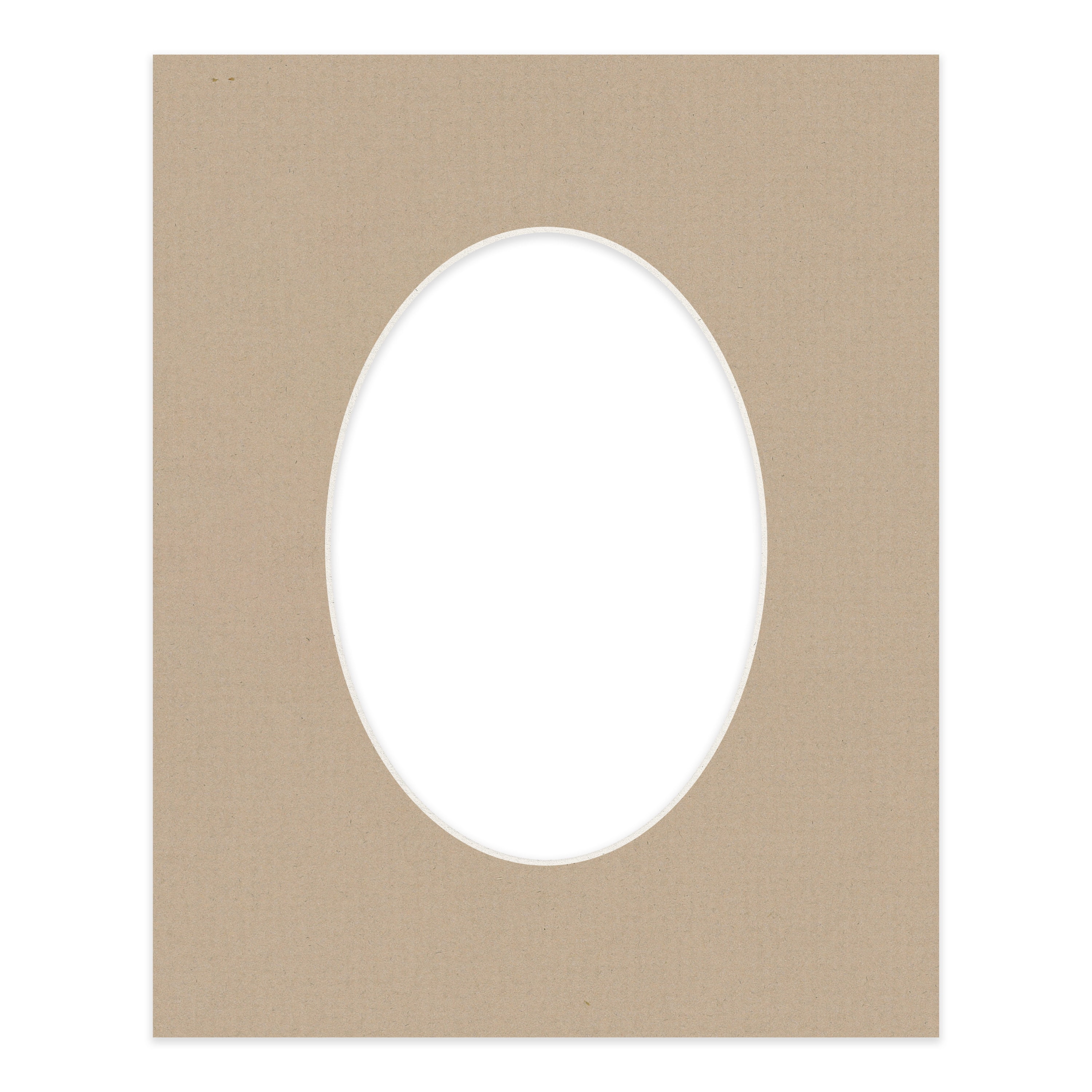 Tawny Brown Picture Frame Mat for 18x24 Frames - Oval Opening for 15x22 Photos - 1 Mat