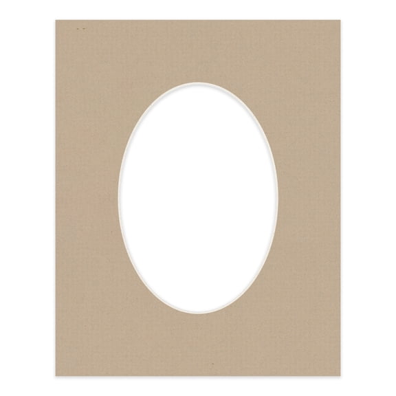Tawny Brown Picture Frame Mat for 8x10 Frames - Oval Opening for 5x7 Photos - 1 Mat