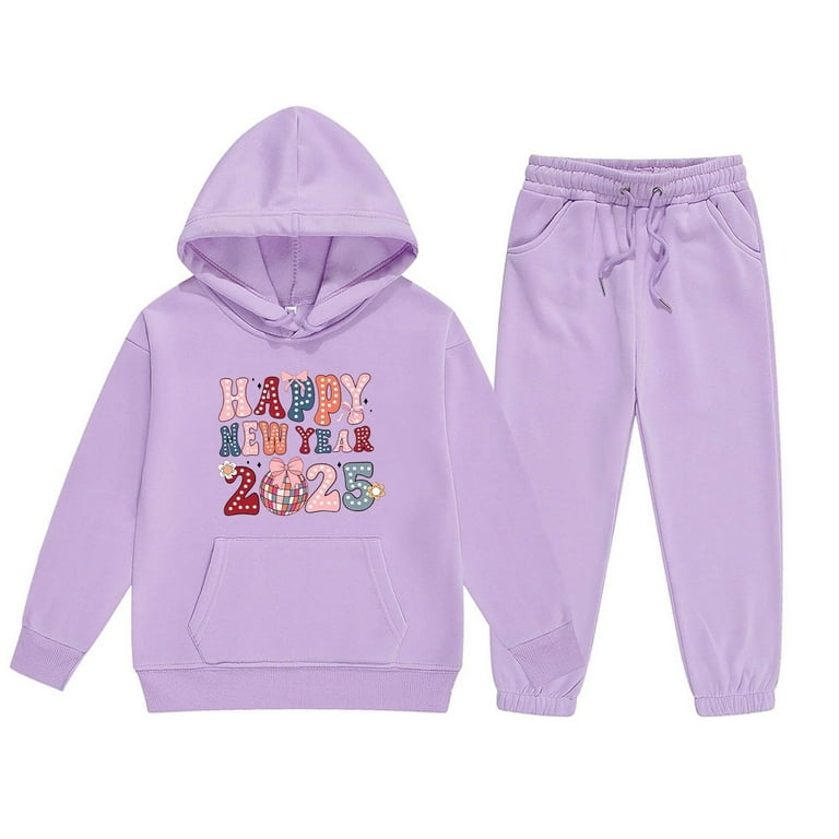 Tracksuit for Girl Cartoon Pattern Print Sweatshirt Hoodie Sports