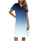 thumbnail image 4 of mfyjkho Vestidos para mujer, Vestido holgado y cómodo de manga corta con escote en V y estampado degradado para mujer. Vestidos maxi para mujer xxl, 4 of 7