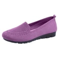 thumbnail image 6 of Loafers for Women Knitted Mesh Moccasins Flat Shoes Comfortable Slip on Casual Breathable Walking Shoes Purple Size 6, 6 of 6
