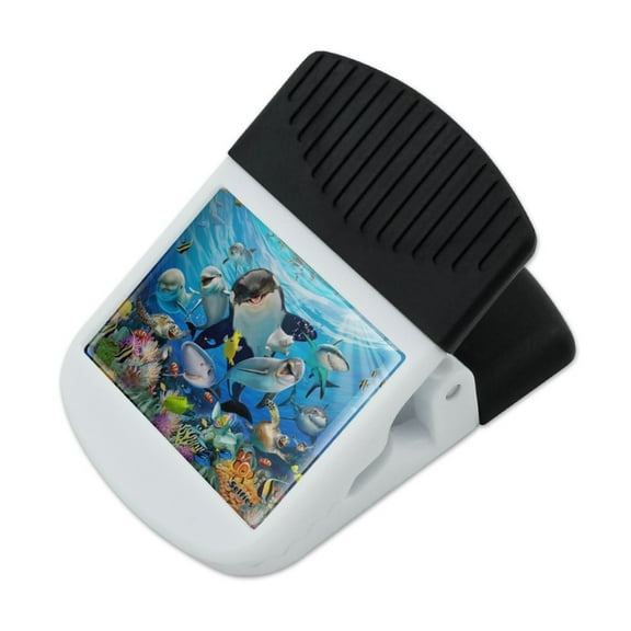 Underwater Ocean Selfie Orca Shark Dolphin Sea Turtle Coral Refrigerator Fridge Magnet Magnetic Hanging Hook Note Snack Clip