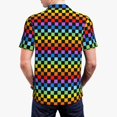 thumbnail image 6 of Salouo Rainbow Chequerboard for Men's Short Sleeve Polo Shirts,Polo Shirts for Men Performance Short Sleeve Golf Shirt Athletic Casual Collared T-Shirt-XX-Large, 6 of 8