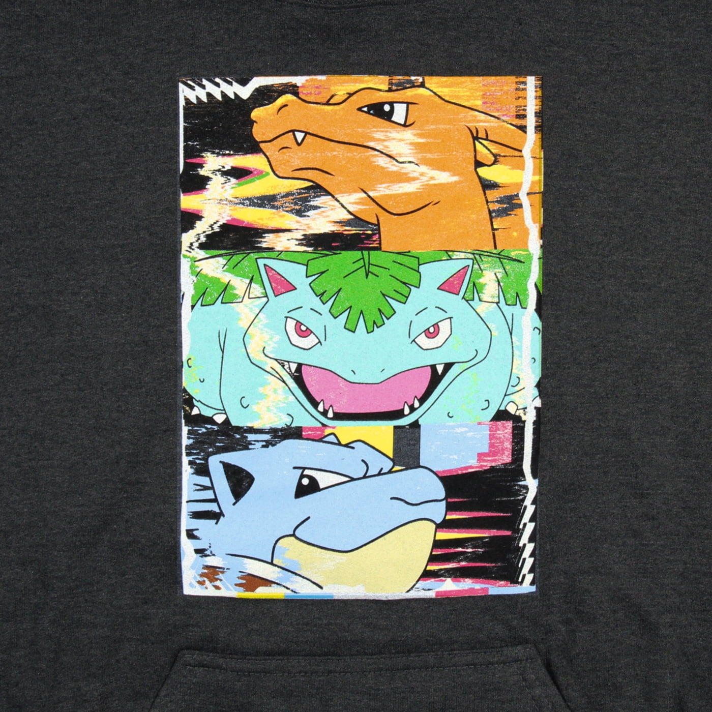 Pokemon Men's Distortion Box Charizard Venusaur Blastoise Hooded Sweatshirt Pullover Hoodie