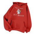 thumbnail image 2 of KHONTS Halloween Hoodies for Women Graphics Sweatshirt Fashion Casual Cute Long Sleeve Pullover Tops Fall Winter Oversized Loose Fit Hooded Top with Pocket Red XL, 2 of 3
