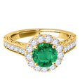 thumbnail image 2 of Mauli Jewels Engagement Rings for Women 1.40 Carat Halo Emerald And Diamond Engagement Wedding Ring 4 Prong-Setting 14k Solid Yellow Gold, 2 of 7
