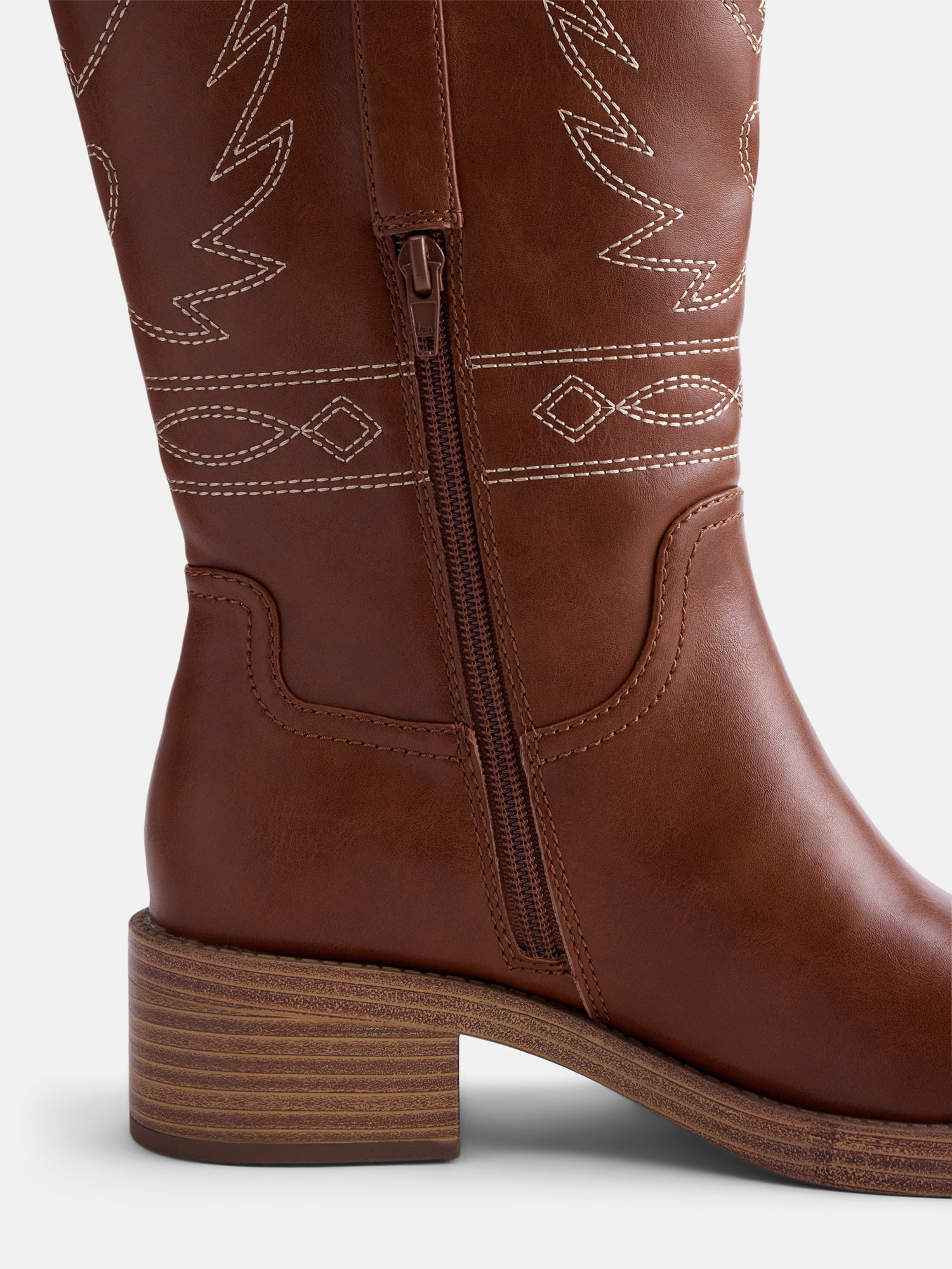 No Boundaries Women's Bird Embroidered Block Heel Boots