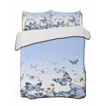 thumbnail image 2 of Quilts Queen Size, Blue Butterflies Soft Comforter Bedding Set for Bed, Elegant Pastoral Watercolor Lightweight Quilted Bedspread with Pillow Cover(2 Pieces) for All Season, 90x96 Inch, 2 of 6