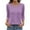 Light Purple #021, variant on Womens 3/4 Length Sleeve Shirts Crewneck Spring Summer Pleated Tops Casual Beach Vacation T Shirts Navy M