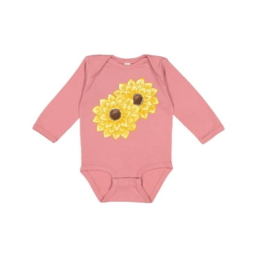 Inktastic Yellow Sunflowers Boys or Girls Long Sleeve Baby Bodysuit