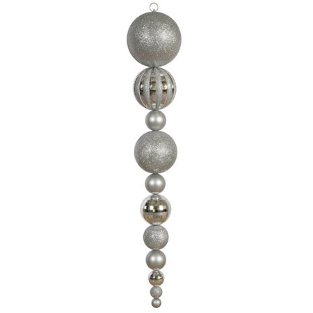 Vickerman 55" Silver Shiny/Matte Ball Finial Ornament