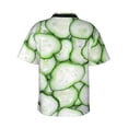 thumbnail image 3 of Men's Casual Button Down Short Sleeve Hawaiian Shirts,Cucumber Slice Shirts Regular Fit Beach Summer Shirts with Front Pocket,XL, 3 of 7