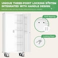thumbnail image 5 of SOLAURA 72" Metal Storage Cabinet with Wheels and Pegboard, Lockable Rolling Garage Cabinet with Doors and 4 Adjustable Shelves for Home, Kitchen, Office, Warehouse, Garage (White), 5 of 9